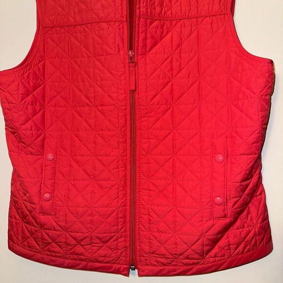 Talbots Large Lightweight Quilted Womens Zipper Vest Bright Pink Pockets EUC - Picture 2 of 7